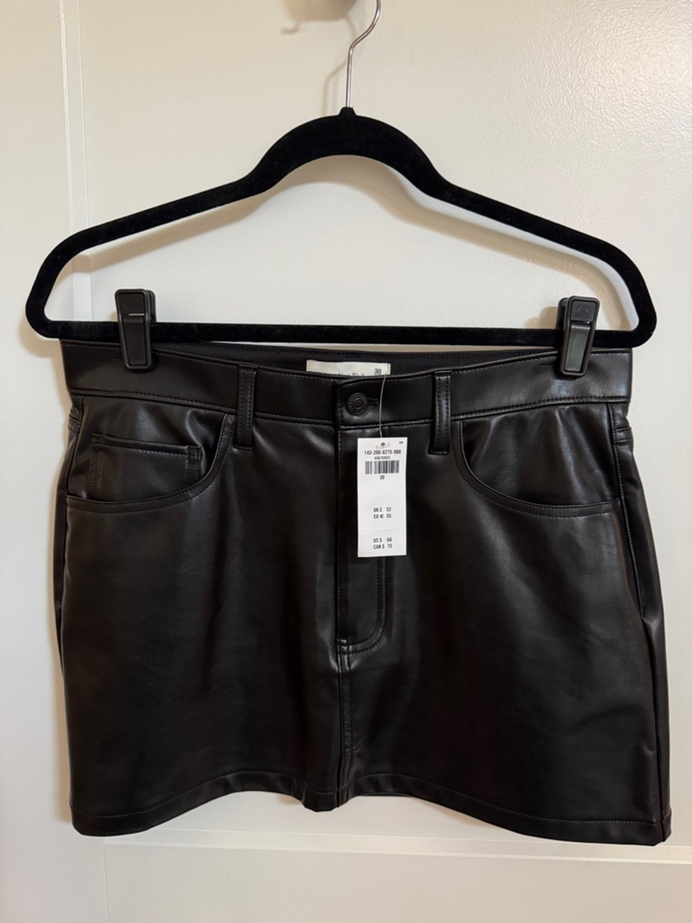 Abercrombie & Fitch Black Faux Leather Skirt